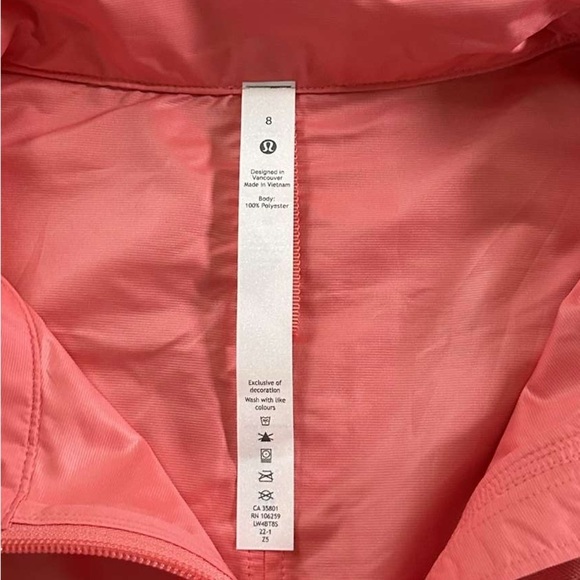 Lululemon-Lightweight Cropped Track Jacket-Raspberry Cream-size 8-NWOT - Picture 8 of 14